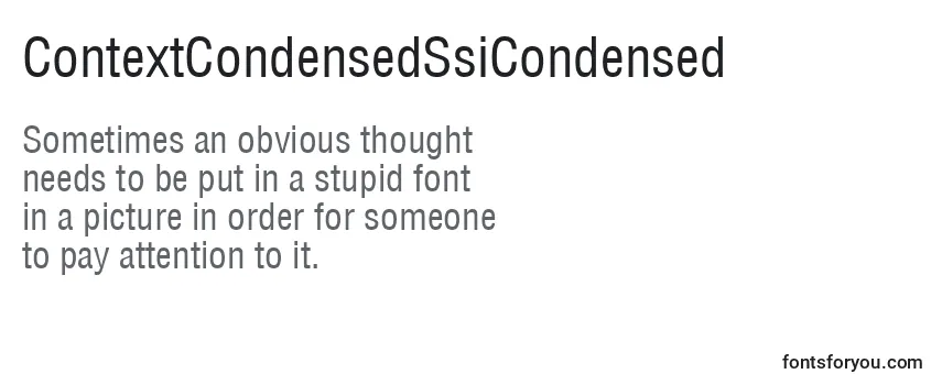 ContextCondensedSsiCondensed フォントのレビュー