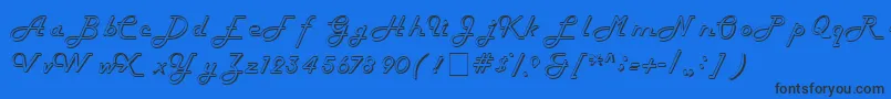 Шрифт Hollow – чёрные шрифты на синем фоне