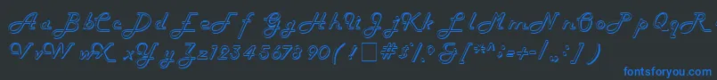 Hollow Font – Blue Fonts on Black Background