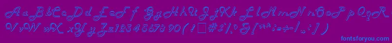 フォントHollow – 紫色の背景に青い文字