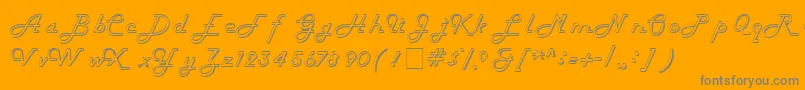 Hollow-Schriftart – Graue Schriften auf orangefarbenem Hintergrund