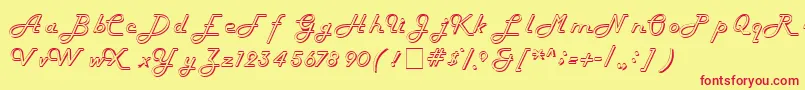 Hollow Font – Red Fonts on Yellow Background