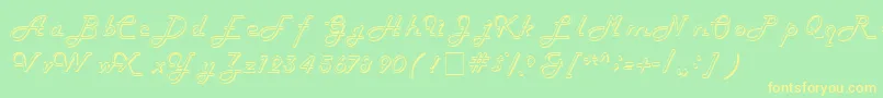 Hollow Font – Yellow Fonts on Green Background
