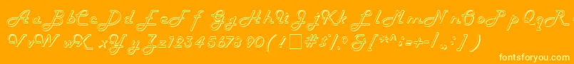 Hollow Font – Yellow Fonts on Orange Background