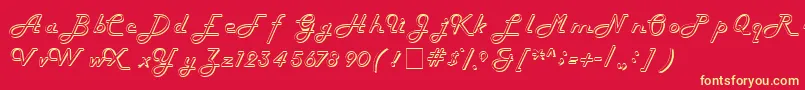 Hollow Font – Yellow Fonts on Red Background