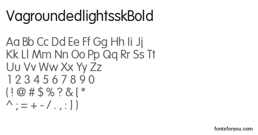 Schriftart VagroundedlightsskBold – Alphabet, Zahlen, spezielle Symbole