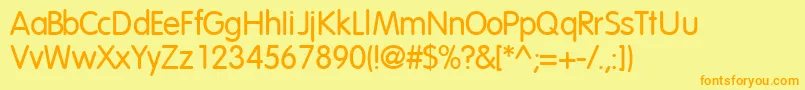 VagroundedlightsskBold Font – Orange Fonts on Yellow Background