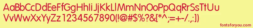 VagroundedlightsskBold Font – Red Fonts on Yellow Background