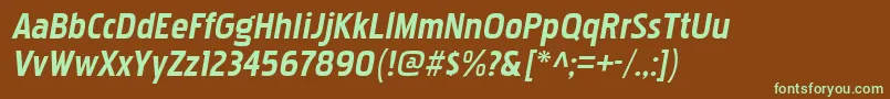 PakenhamrgBolditalic-fontti – vihreät fontit ruskealla taustalla