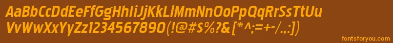 Więcej informacji o czcionce PakenhamrgBolditalic Czcionka PakenhamrgBolditalic – pomarańczowe czcionki na brązowym tle