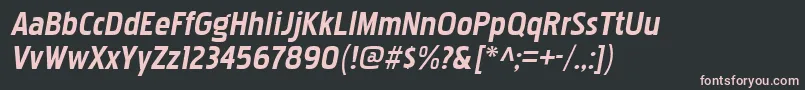 Czcionka PakenhamrgBolditalic – różowe czcionki na czarnym tle