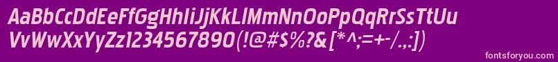 Czcionka PakenhamrgBolditalic – różowe czcionki na fioletowym tle
