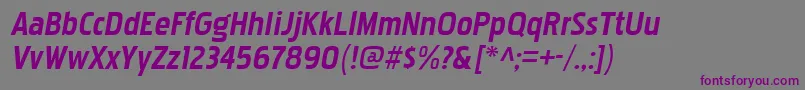 Шрифт PakenhamrgBolditalic – фиолетовые шрифты на сером фоне