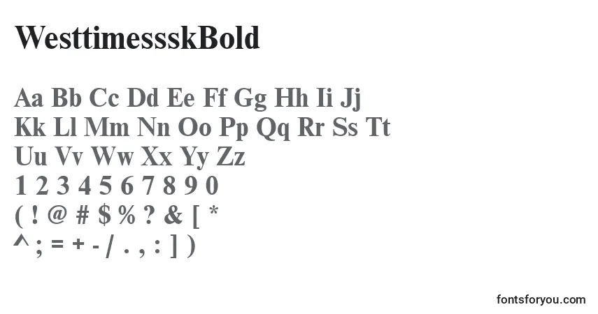 Шрифт WesttimessskBold – алфавит, цифры, специальные символы