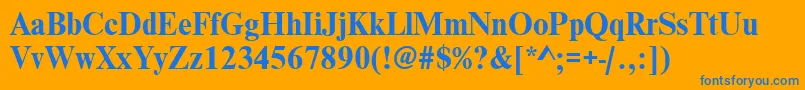WesttimessskBold-Schriftart – Blaue Schriften auf orangefarbenem Hintergrund
