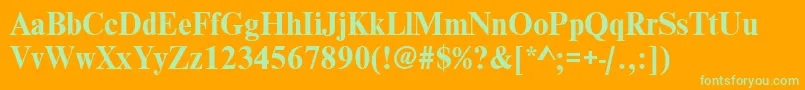 WesttimessskBold Font – Green Fonts on Orange Background