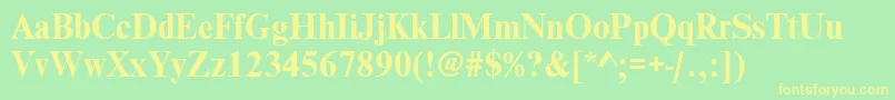 フォントWesttimessskBold – 黄色の文字が緑の背景にあります