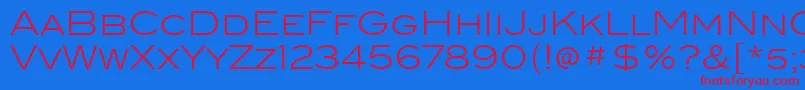 フォントBlairItcLight – 赤い文字の青い背景