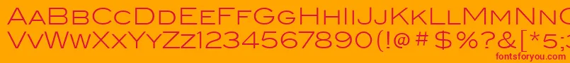 BlairItcLight-Schriftart – Rote Schriften auf orangefarbenem Hintergrund