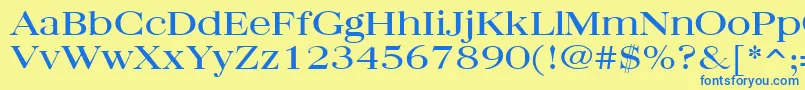 QuantasBroadRegular Font – Blue Fonts on Yellow Background