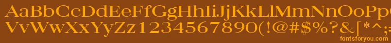 QuantasBroadRegular Font – Orange Fonts on Brown Background