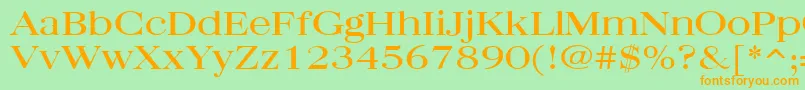 Police QuantasBroadRegular – polices orange sur fond vert