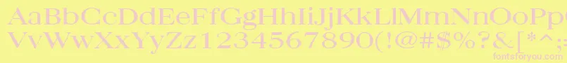 QuantasBroadRegular Font – Pink Fonts on Yellow Background