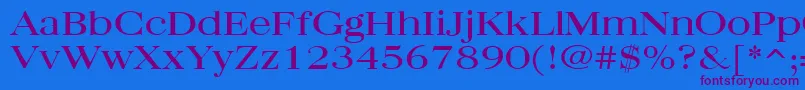 QuantasBroadRegular Font – Purple Fonts on Blue Background