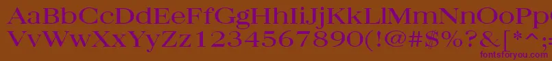 QuantasBroadRegular Font – Purple Fonts on Brown Background