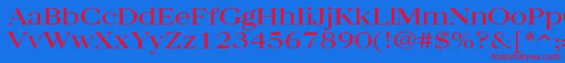 QuantasBroadRegular Font – Red Fonts on Blue Background