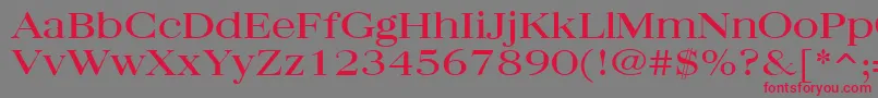 QuantasBroadRegular Font – Red Fonts on Gray Background