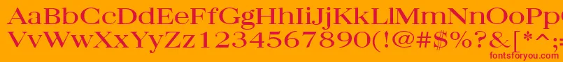 QuantasBroadRegular Font – Red Fonts on Orange Background