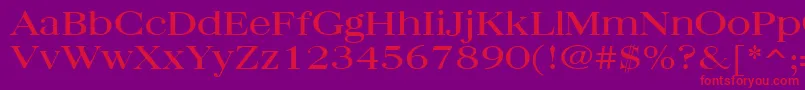 QuantasBroadRegular-Schriftart – Rote Schriften auf violettem Hintergrund