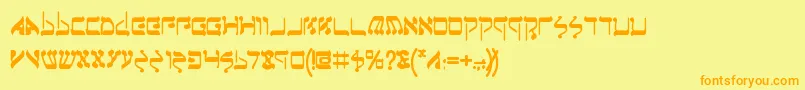 Fonte JerusalemBold – fontes laranjas em um fundo amarelo