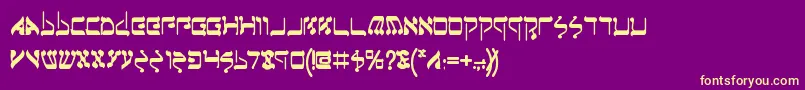 JerusalemBold Font – Yellow Fonts on Purple Background