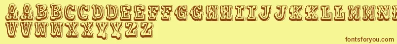 Vtkscolagem Font – Brown Fonts on Yellow Background