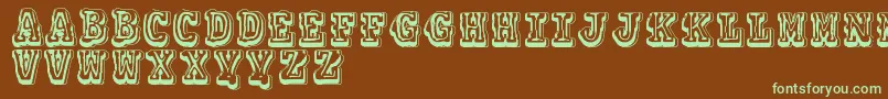 Vtkscolagem Font – Green Fonts on Brown Background