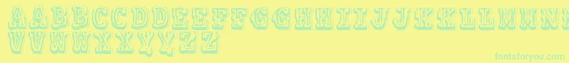 Vtkscolagem Font – Green Fonts on Yellow Background