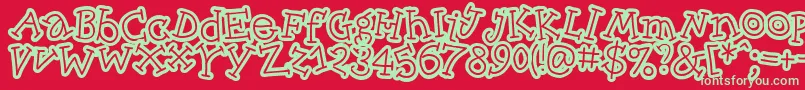 Skinnycapkick Font – Green Fonts on Red Background