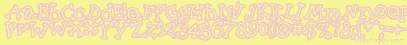 Skinnycapkick Font – Pink Fonts on Yellow Background