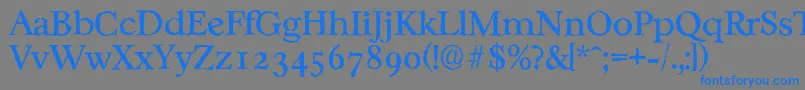 フォントCasablancaantiqueRegular – 灰色の背景に青い文字
