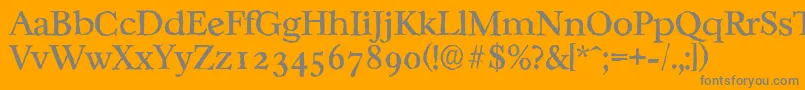 フォントCasablancaantiqueRegular – オレンジの背景に灰色の文字