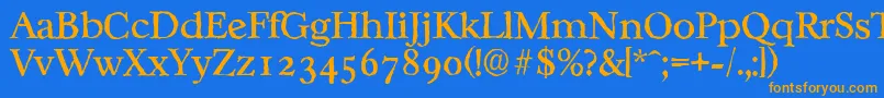CasablancaantiqueRegular Font – Orange Fonts on Blue Background