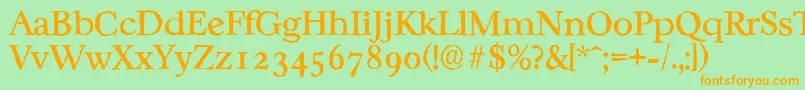 CasablancaantiqueRegular Font – Orange Fonts on Green Background