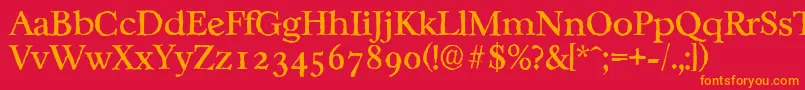 CasablancaantiqueRegular Font – Orange Fonts on Red Background