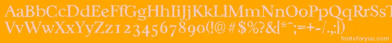 CasablancaantiqueRegular-Schriftart – Rosa Schriften auf orangefarbenem Hintergrund