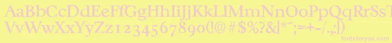 CasablancaantiqueRegular-Schriftart – Rosa Schriften auf gelbem Hintergrund