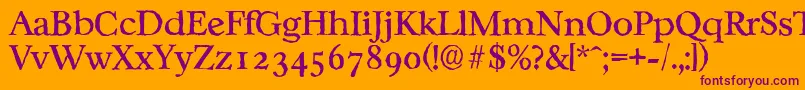 CasablancaantiqueRegular Font – Purple Fonts on Orange Background
