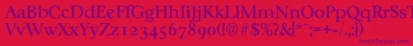 CasablancaantiqueRegular Font – Purple Fonts on Red Background