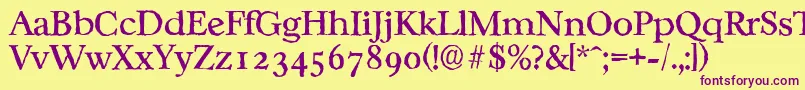 CasablancaantiqueRegular Font – Purple Fonts on Yellow Background